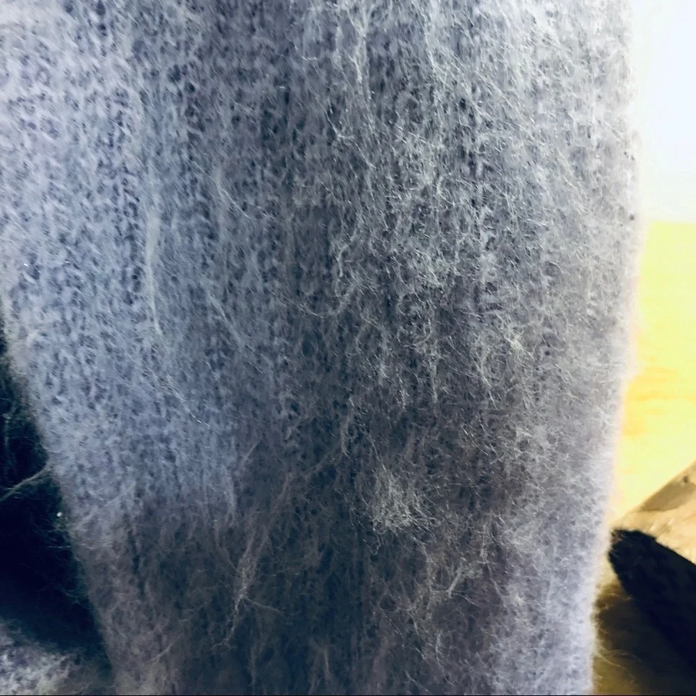 Penthouse Knits Blue Knit Scarf Made in USA